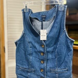 J.Crew Classic Blue Denim Vest NWT